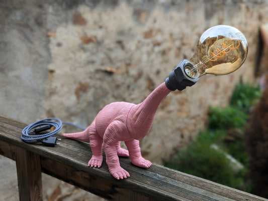 Jurassic Park Dinosaur Lamp Custom Tokyo Pink Glow in the Dark Hand Made Brachiosaurus/Brontosaurus Light