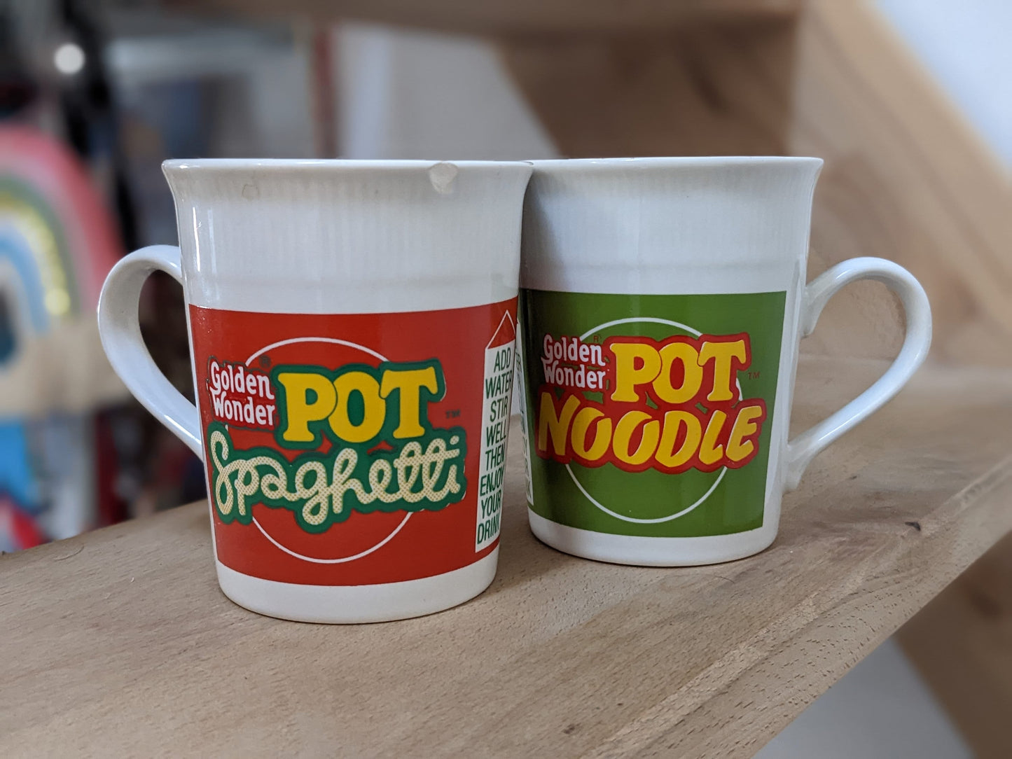 Golden Wonder Pot Noodle Pot Spaghetti Mugs Pair