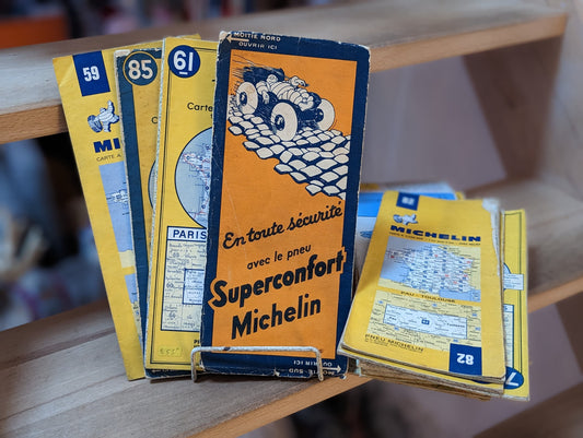 Various Vintage Michelin Road Maps of France