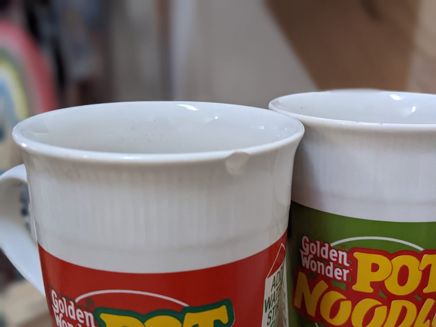 Golden Wonder Pot Noodle Pot Spaghetti Mugs Pair