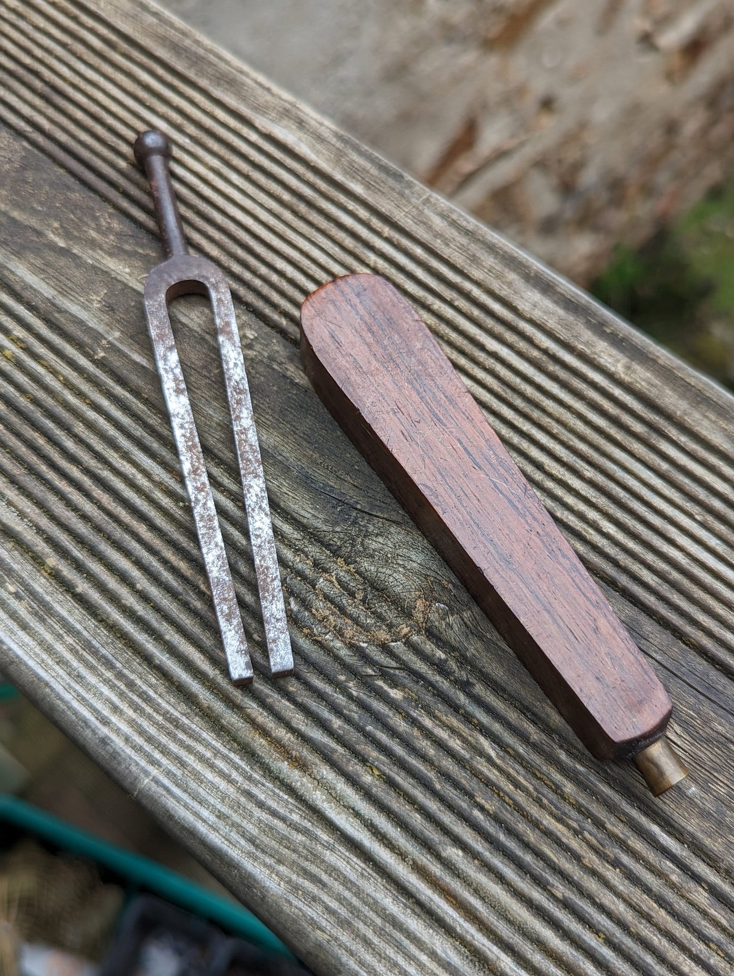 Antique Tuning Fork Unknown Frequency Decorative Wooden Case