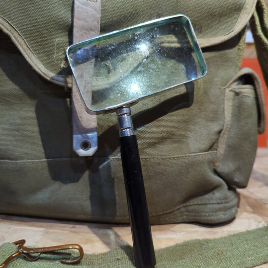 Vintage rectangular looking magnifying glass.