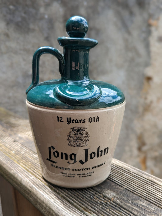 Vintage Long John 12 Year Old Scotch Whisky Bottle Flagon Container