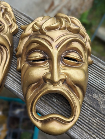 Tragedy and Comedy Dickson Japan Plaster Masks Gold